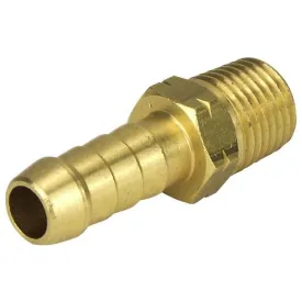 1/4" NPT Male Brass Straight 3/8" 9.5mm Hose Tail