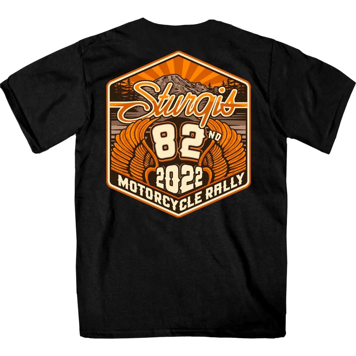 2022 Sturgis Motorcycle Rally SPB1029 Men’s 82nd Logo Black T-Shirt