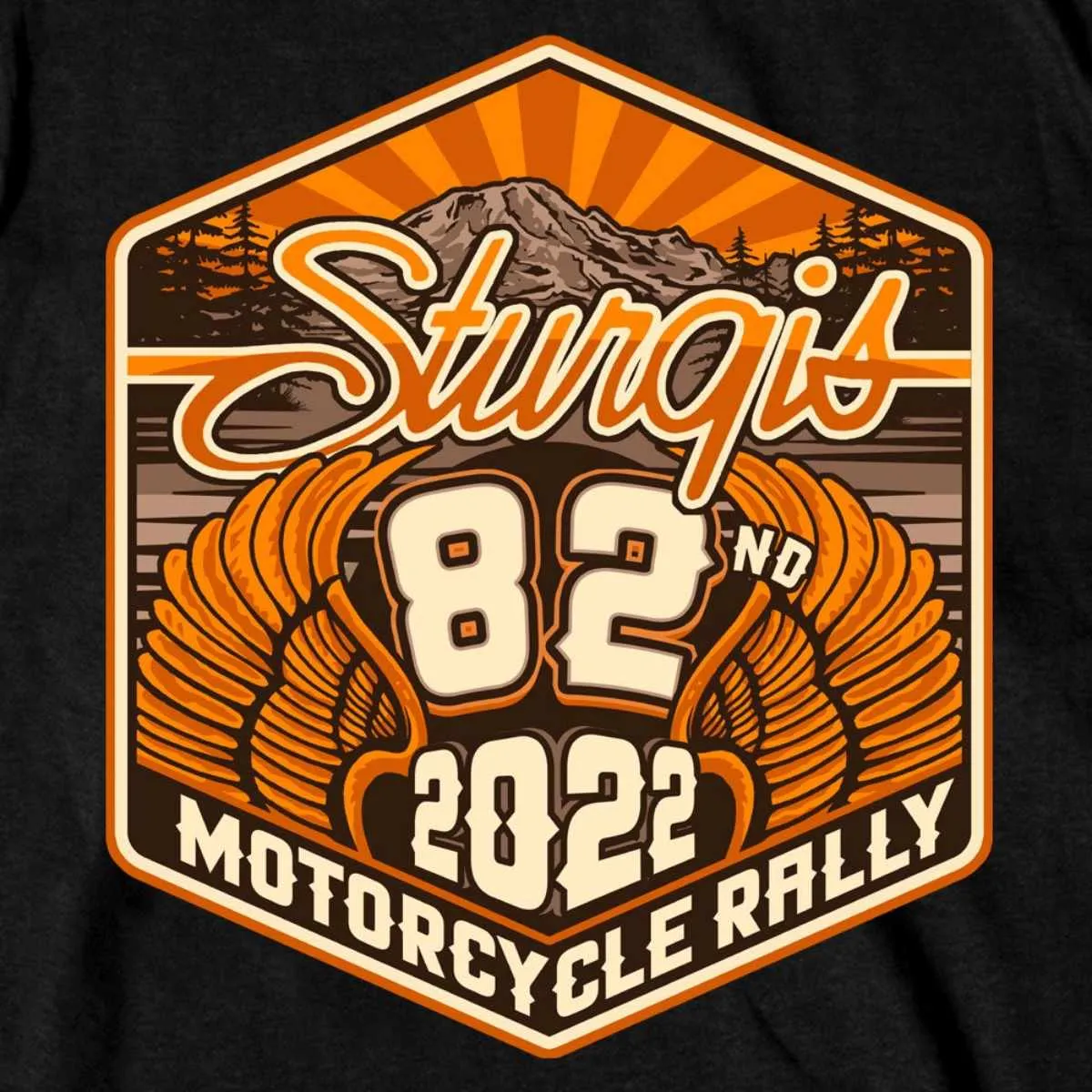 2022 Sturgis Motorcycle Rally SPB1029 Men’s 82nd Logo Black T-Shirt