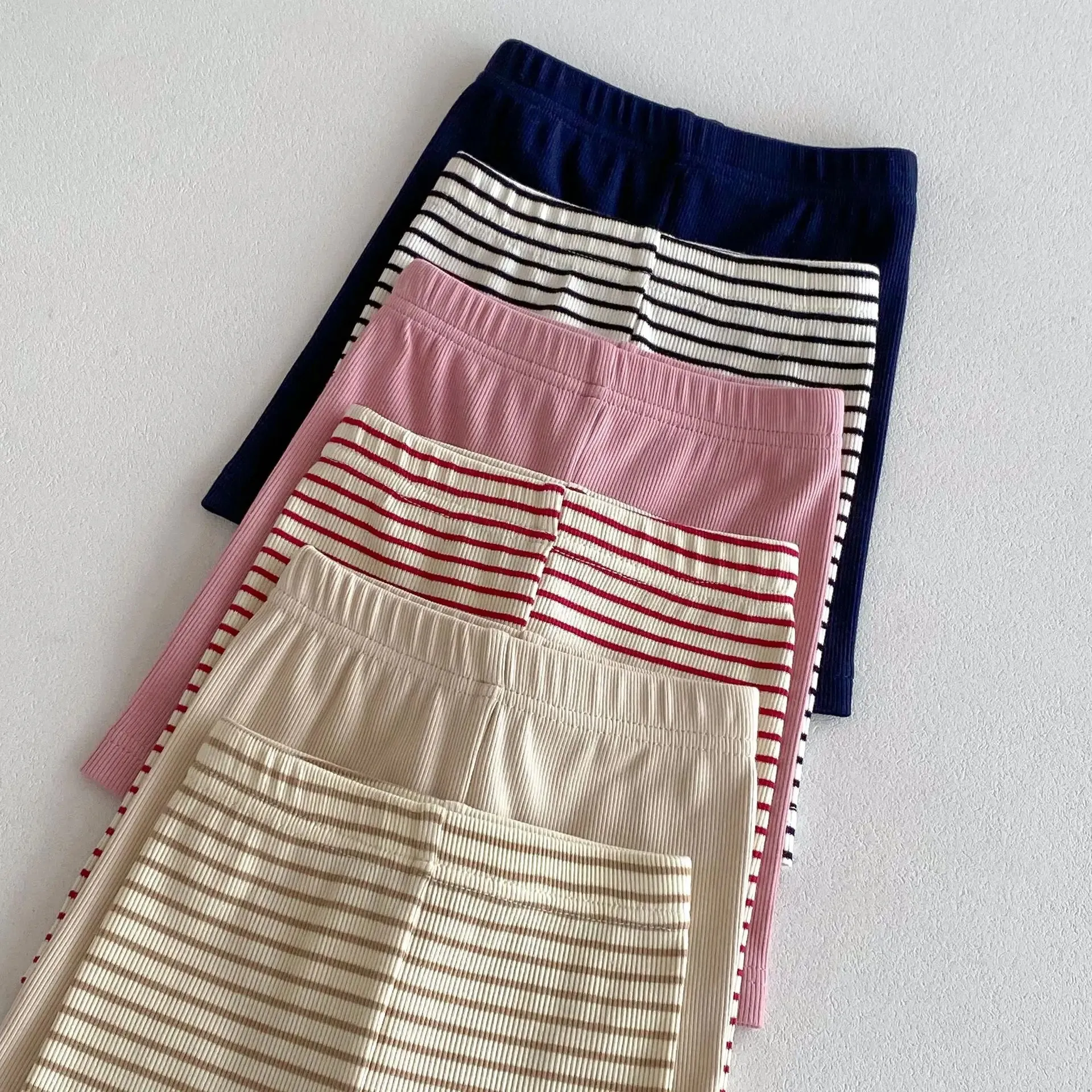 2024 Summer New Baby Cotton Shorts Children Elastic Pants Girls Safety Pants Infant Boys Striped Kids Casual Shorts