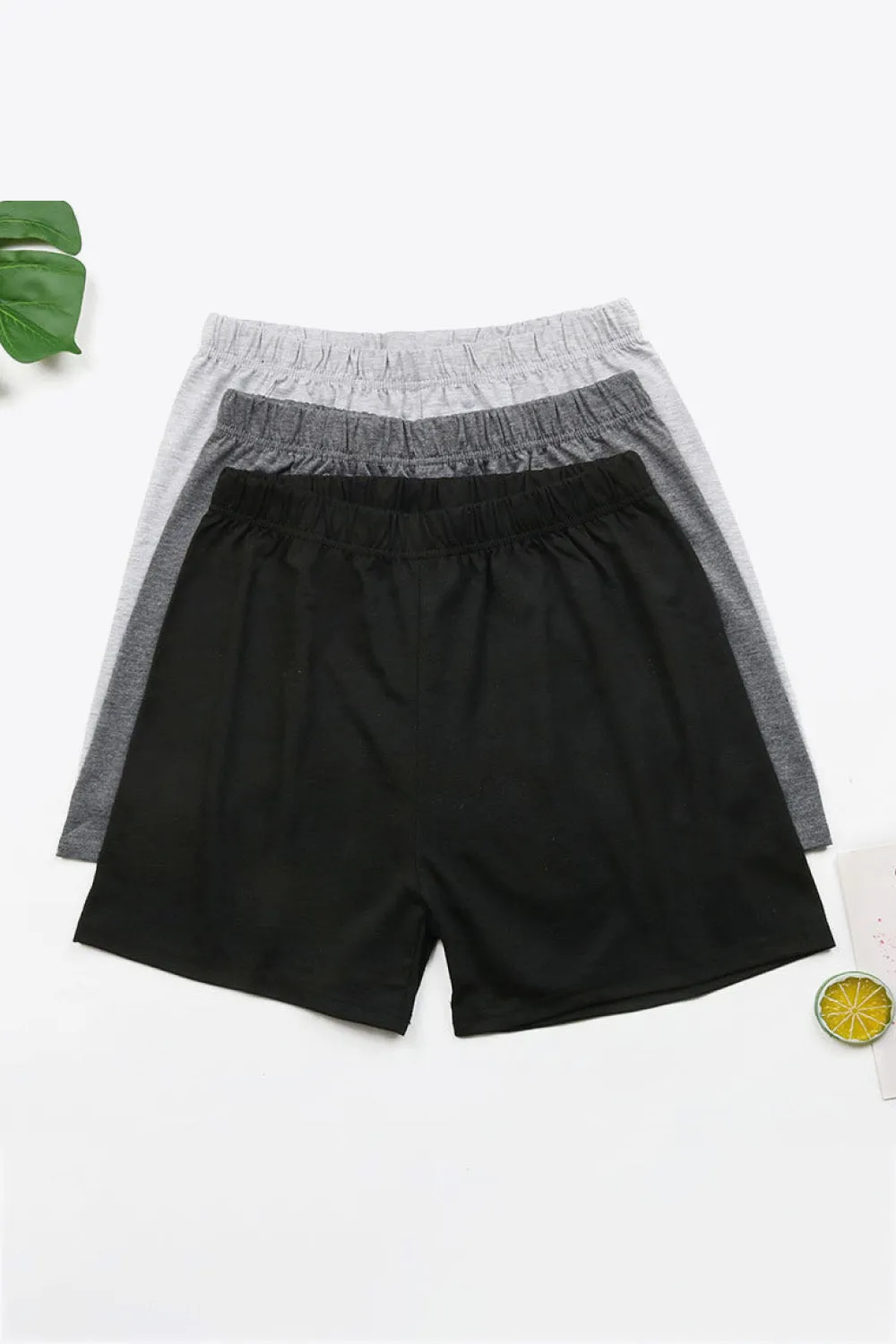 3-Pack Elastic Waist Shorts