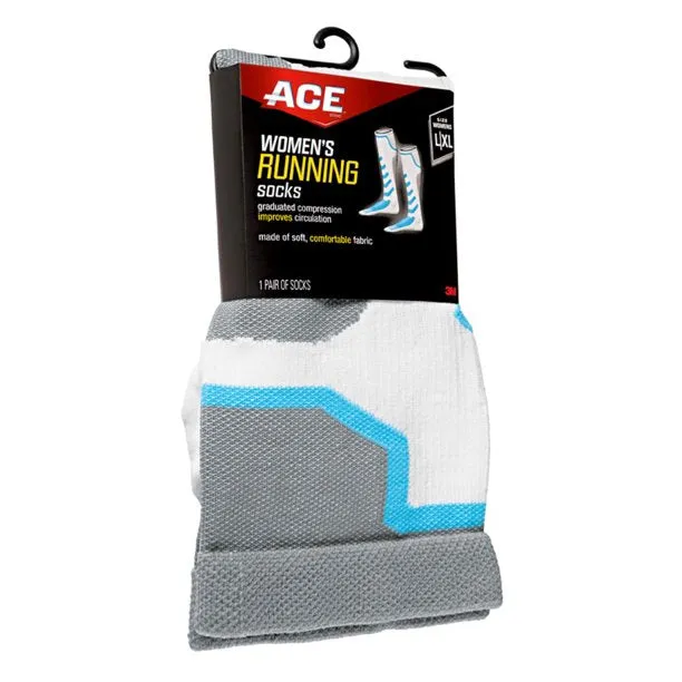 ACE Brand Women's Running Socks, Graduated Compression L/XL