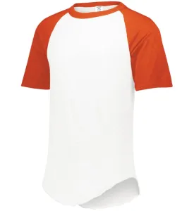 Augusta 2.0 White/Orange Short Sleeve Adult Baseball Tee