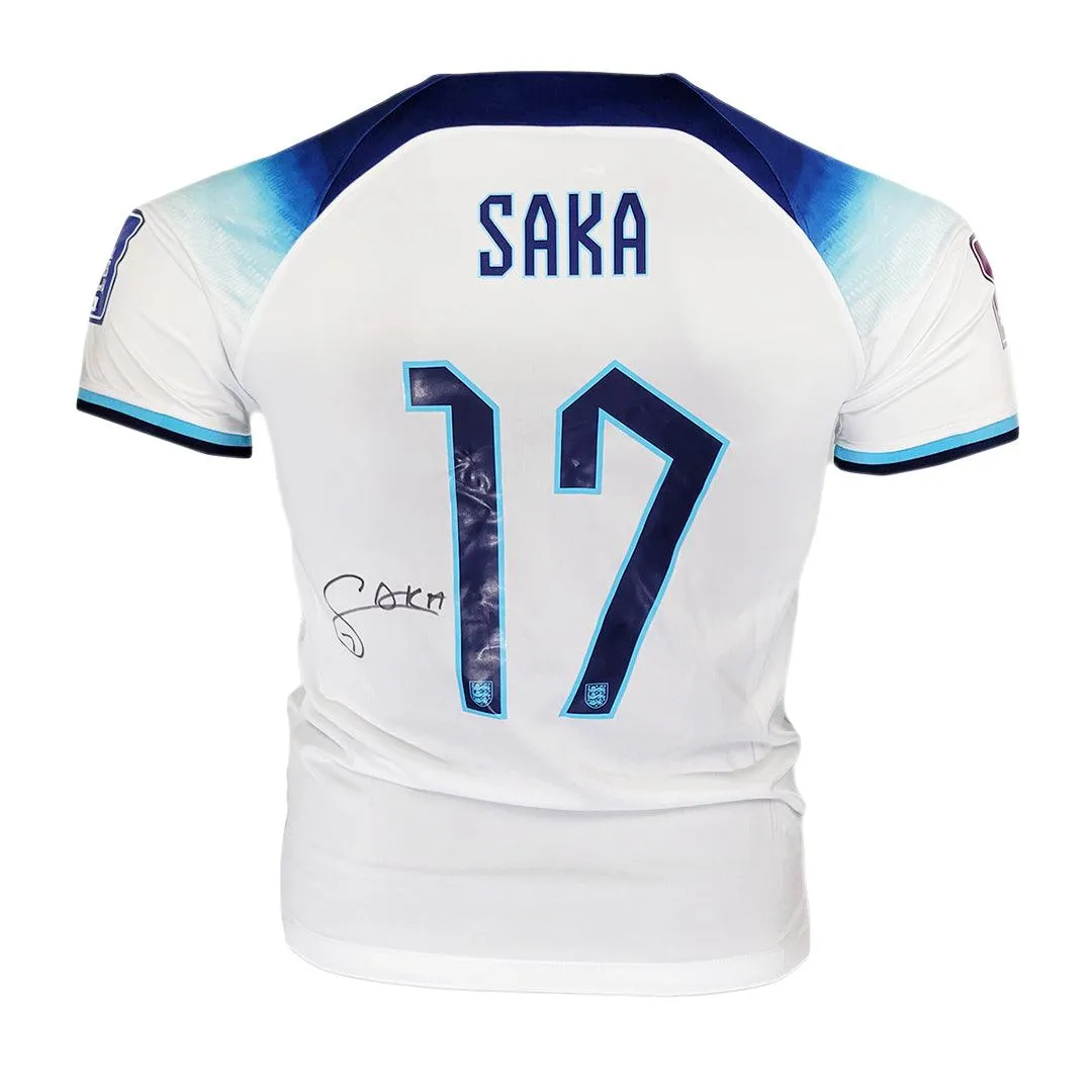 Bukayo Saka Signed Authentic England Home Soccer Jersey (JSA)