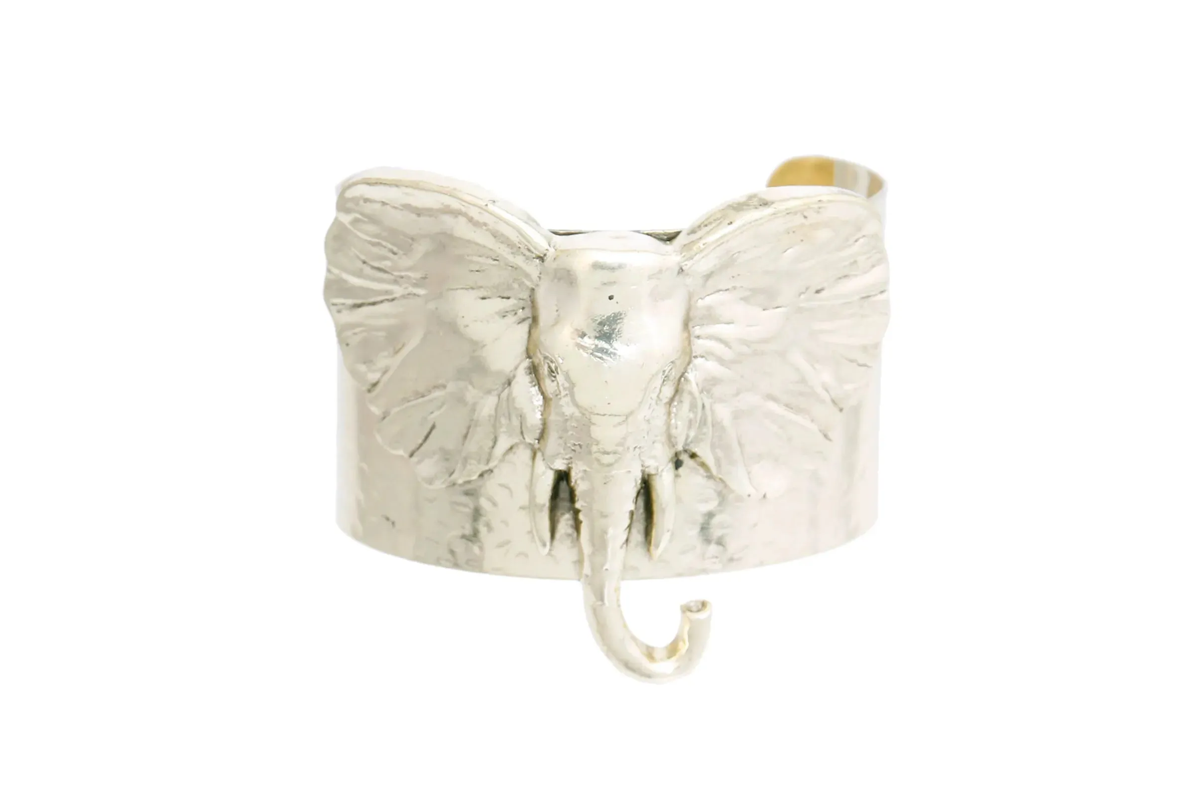 Burnished Elephant Head Cuff