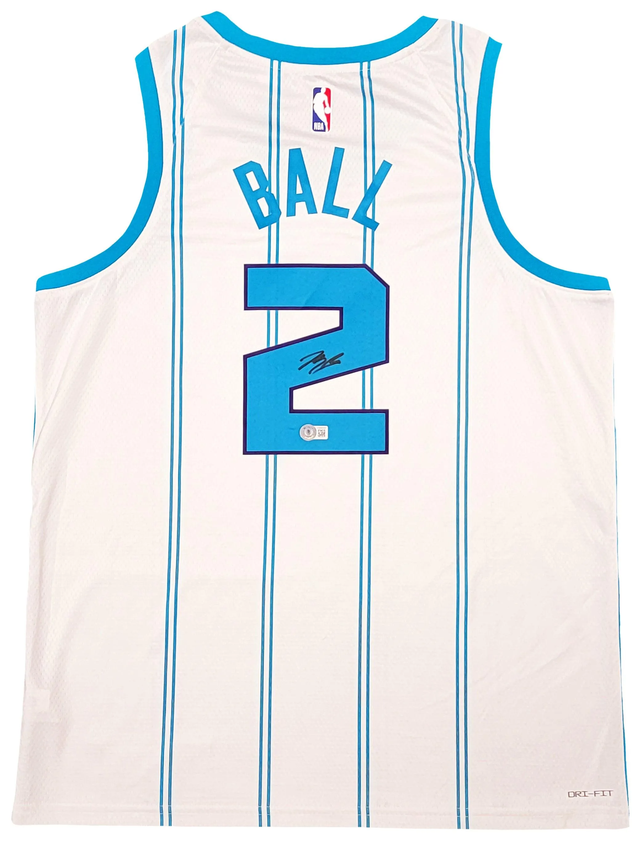 Charlotte Hornets LaMelo Ball Autographed White Nike Swingman Jersey Size L Beckett BAS QR Stock #209486