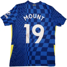 Chelsea F.C. Mason Mount Autographed Blue Nike Jersey Size L in Black Beckett BAS Stock #196473