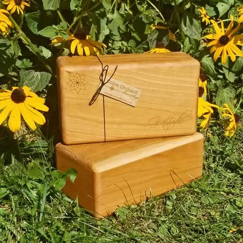 Cherry Wood Yoga Blocks set of 2