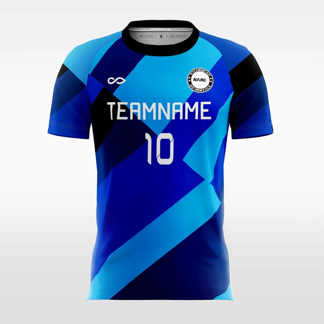 Cool Blue Block Split - Kids Custom Soccer Jerseys Design