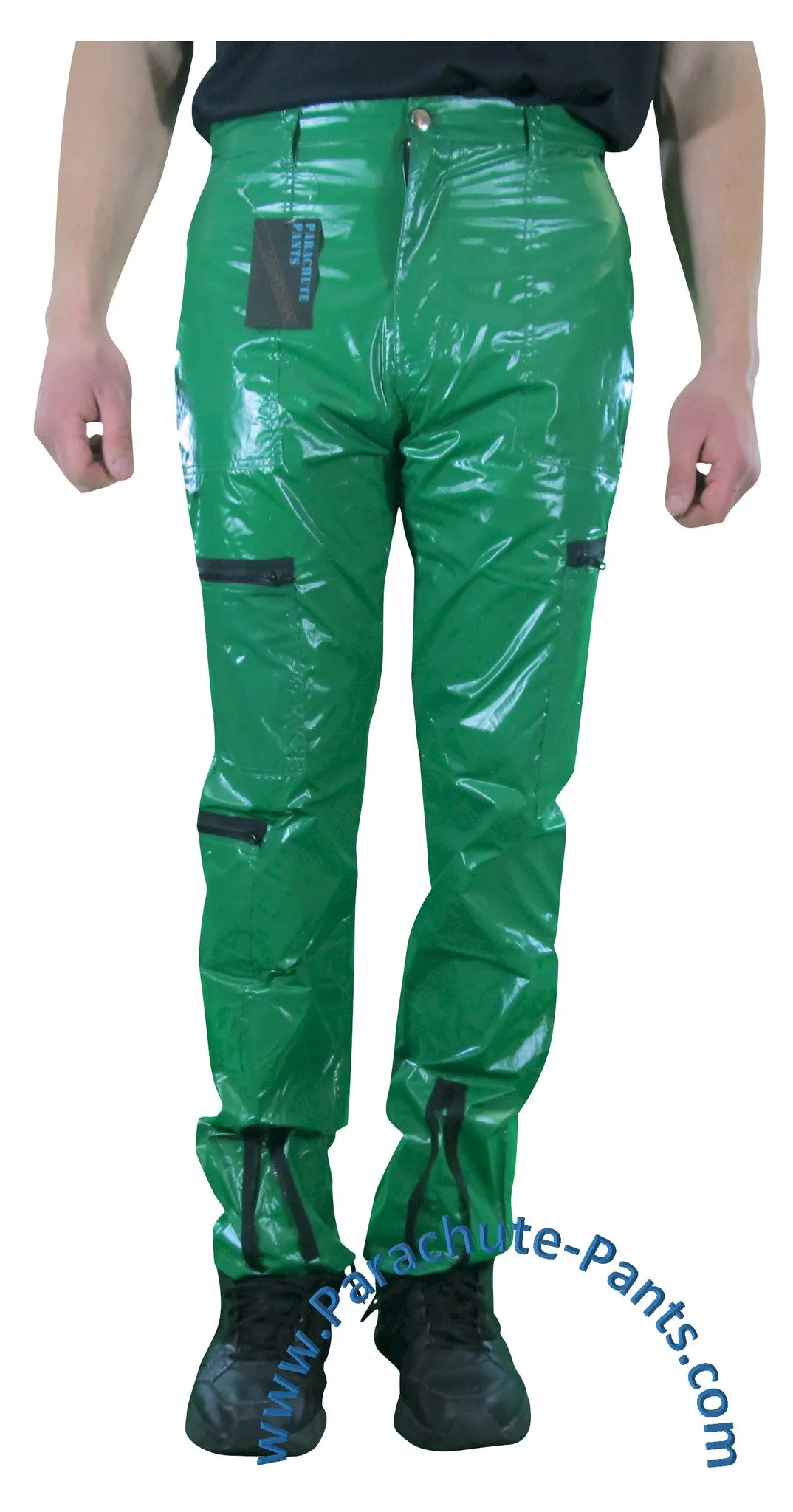 Countdown Green Shiny Nylon/Plastic Parachute Pants