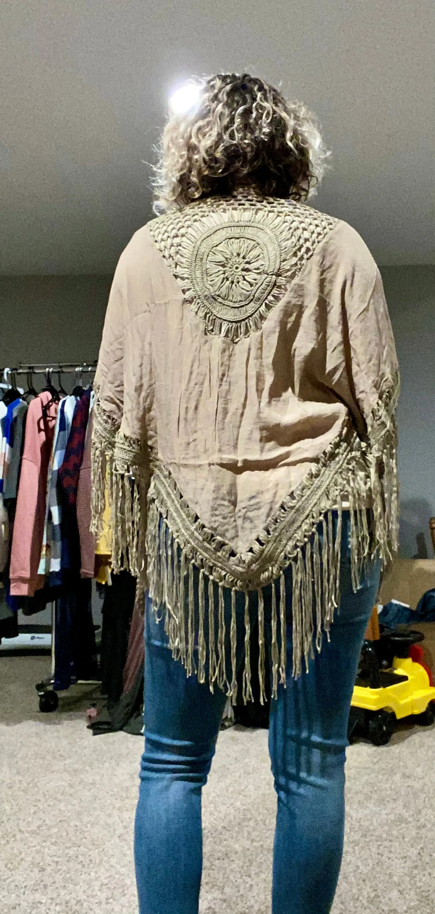 Crochet medallion tassel kimono