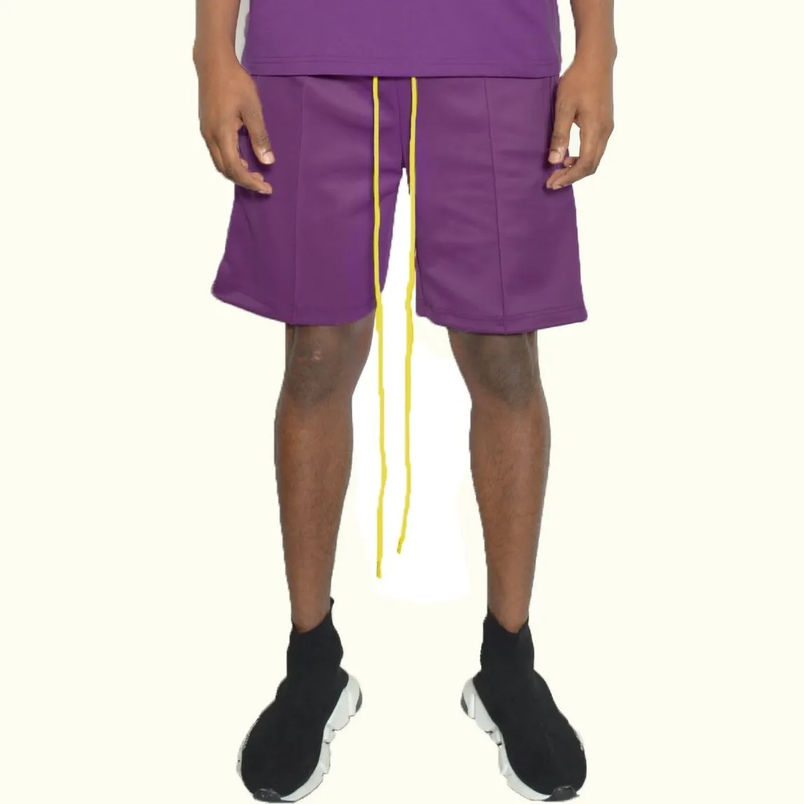 Dark Purple Striped Shorts