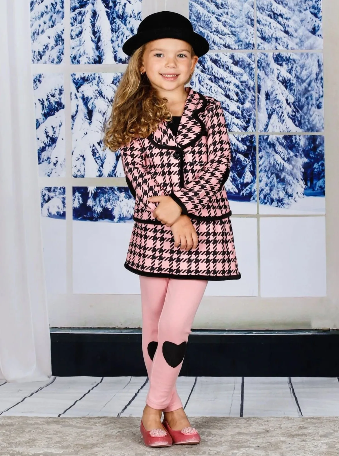 Girls Preppy Hearts Blazer and Legging Set