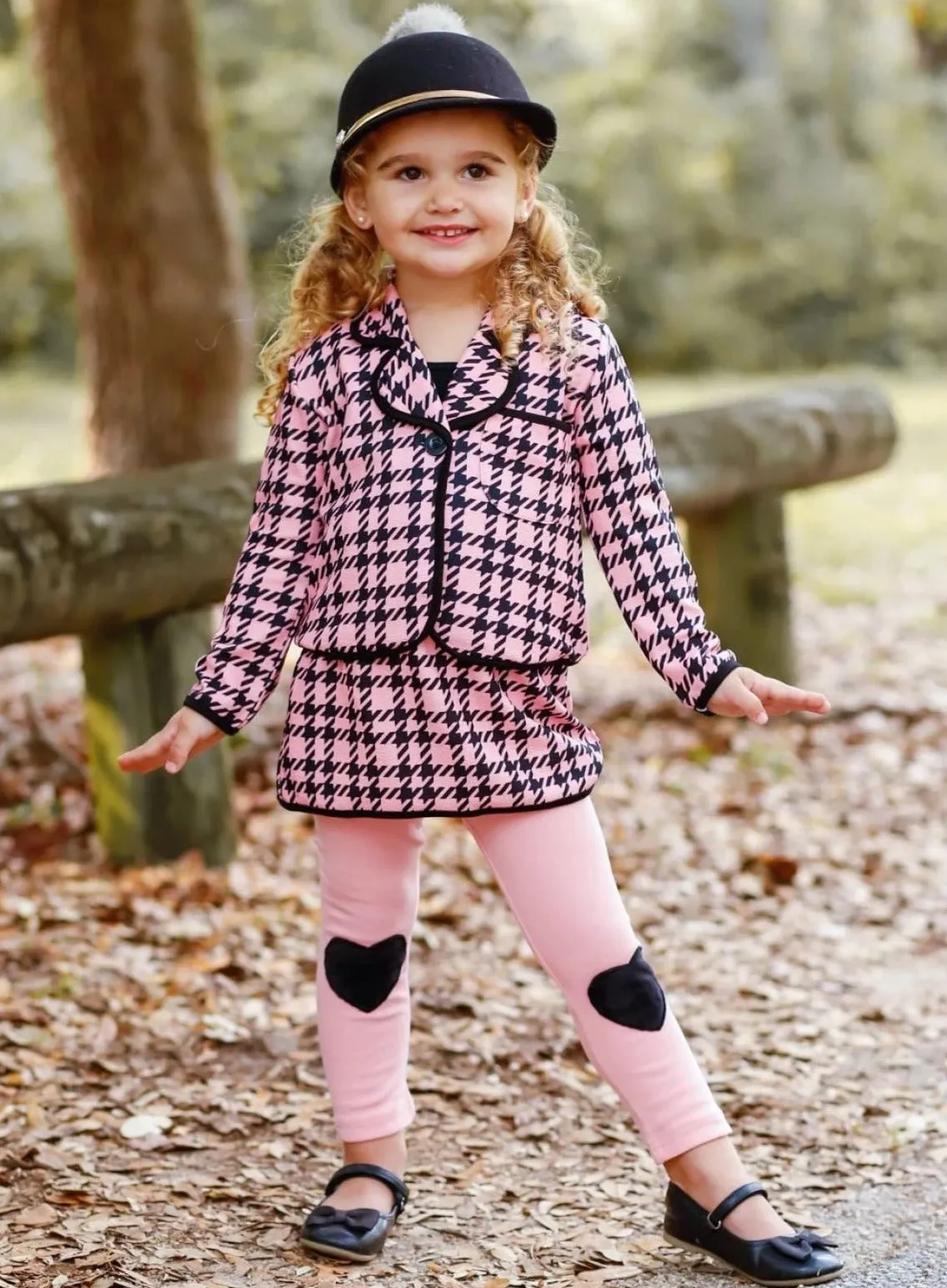 Girls Preppy Hearts Blazer and Legging Set