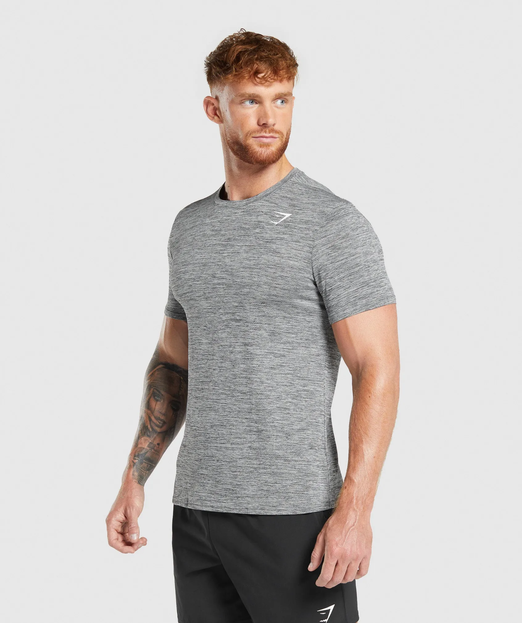 Gymshark Arrival Marl T-Shirt - Silhouette Grey/Light Grey Marl