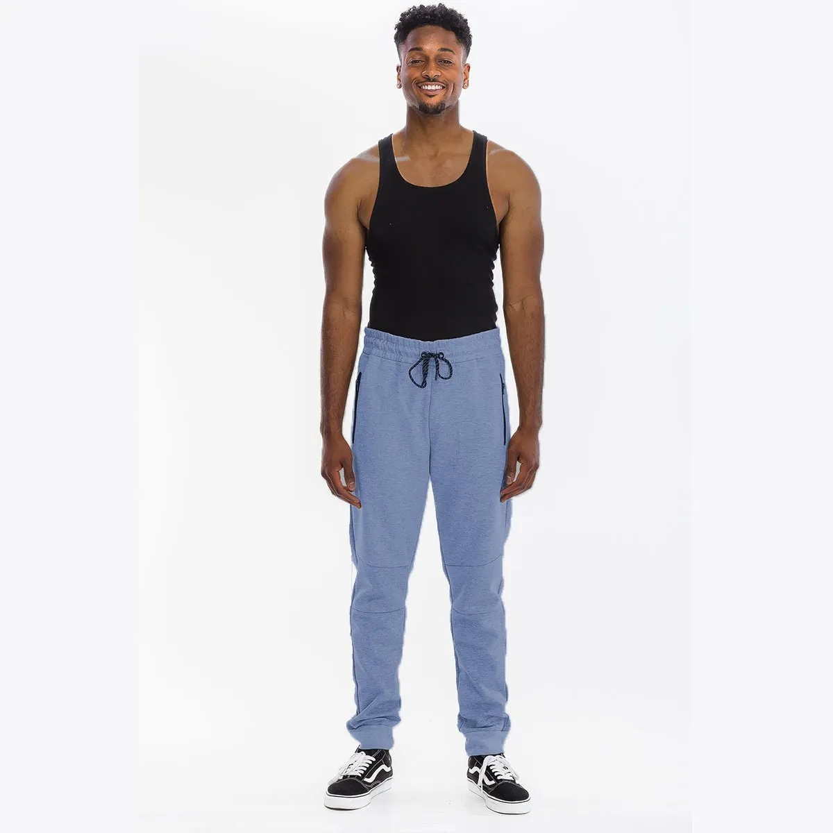 Heathered Cotton Sweats - Denim Navy