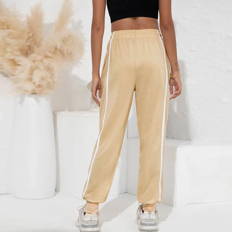 High Waist Casual Loose Waistband Sports Pants Sweater Ankle Banded Pants