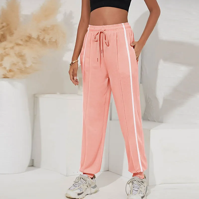 High Waist Casual Loose Waistband Sports Pants Sweater Ankle Banded Pants