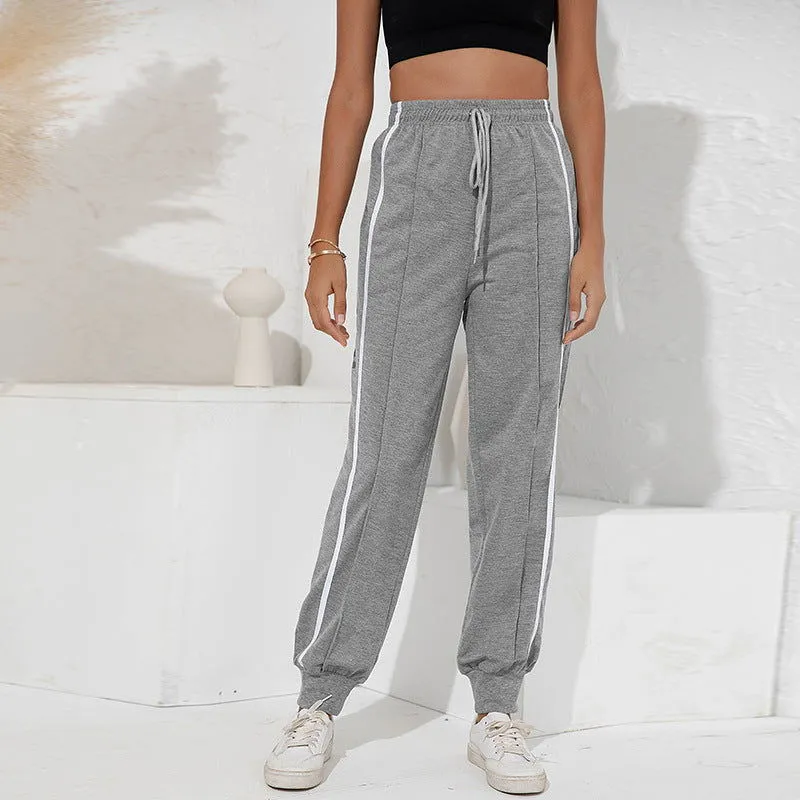 High Waist Casual Loose Waistband Sports Pants Sweater Ankle Banded Pants