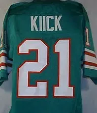 Jim Kiick Miami Dolphins Throwback Football Jersey