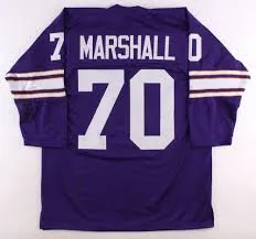 Jim Marshall Minnesota Vikings Long Sleeve Vintage Style Throwback Football Jersey