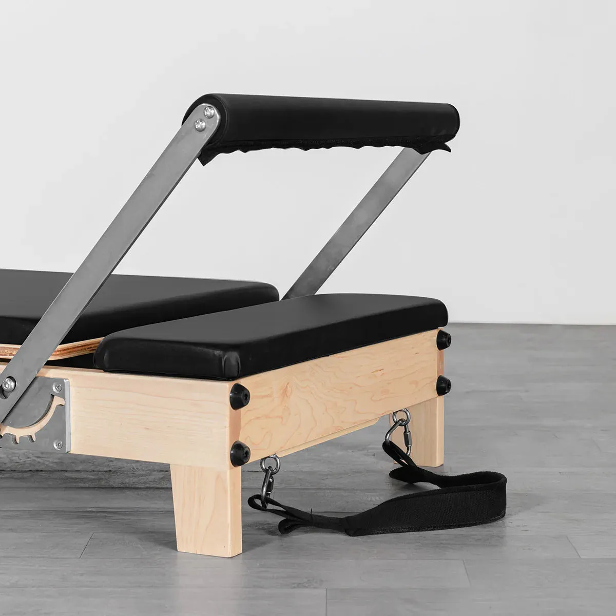 Lifespan Fitness Contour Folding Wooden Pilates Reformer Machine Set (Black)