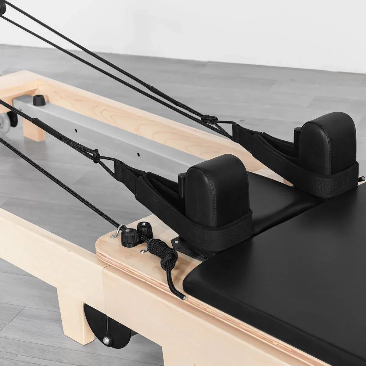 Lifespan Fitness Contour Folding Wooden Pilates Reformer Machine Set (Black)