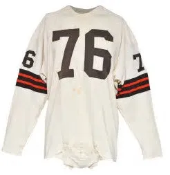 Lou Groza Cleveland Browns Long Sleeve Vintage Style Throwback Football Jersey