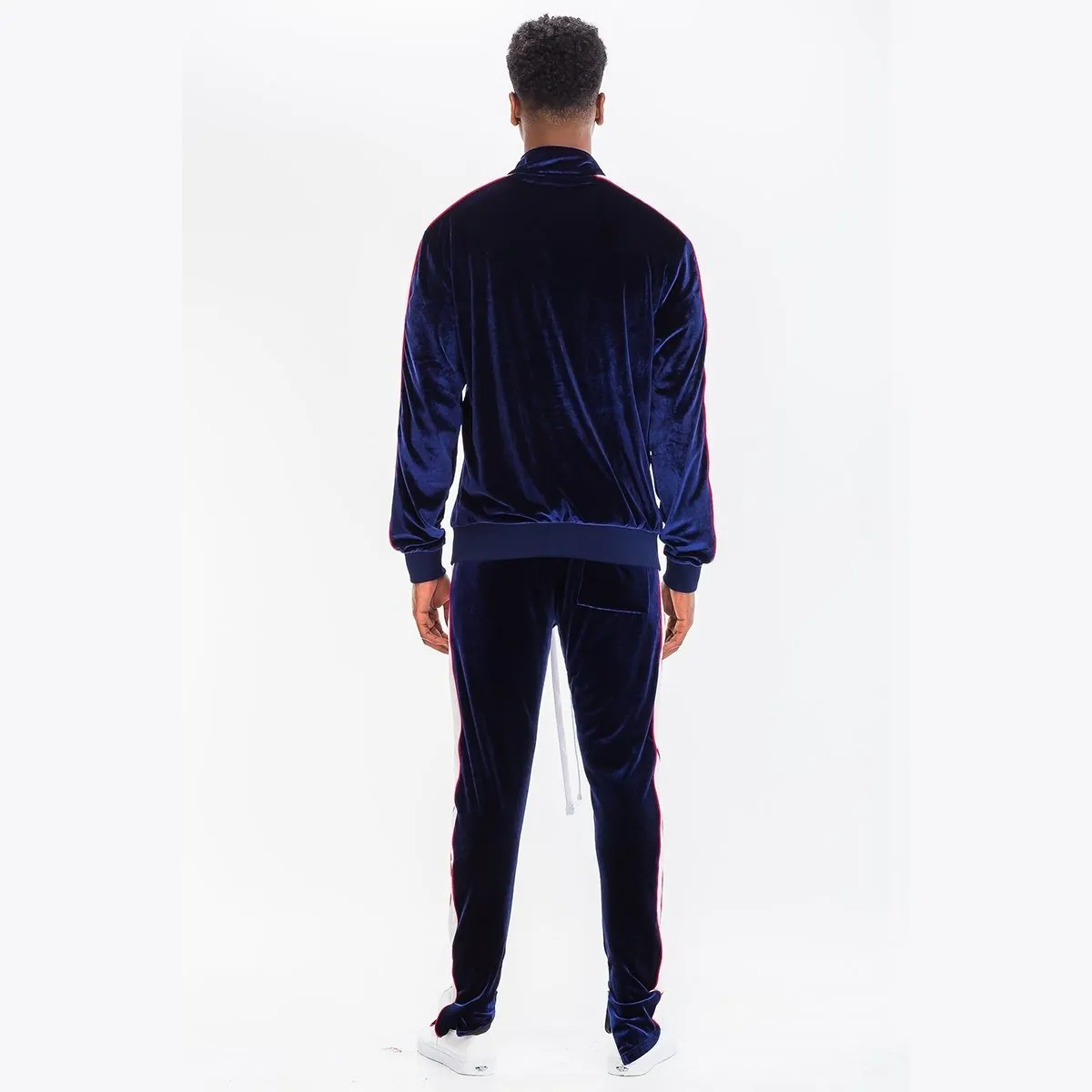 Navy Velour Track Set