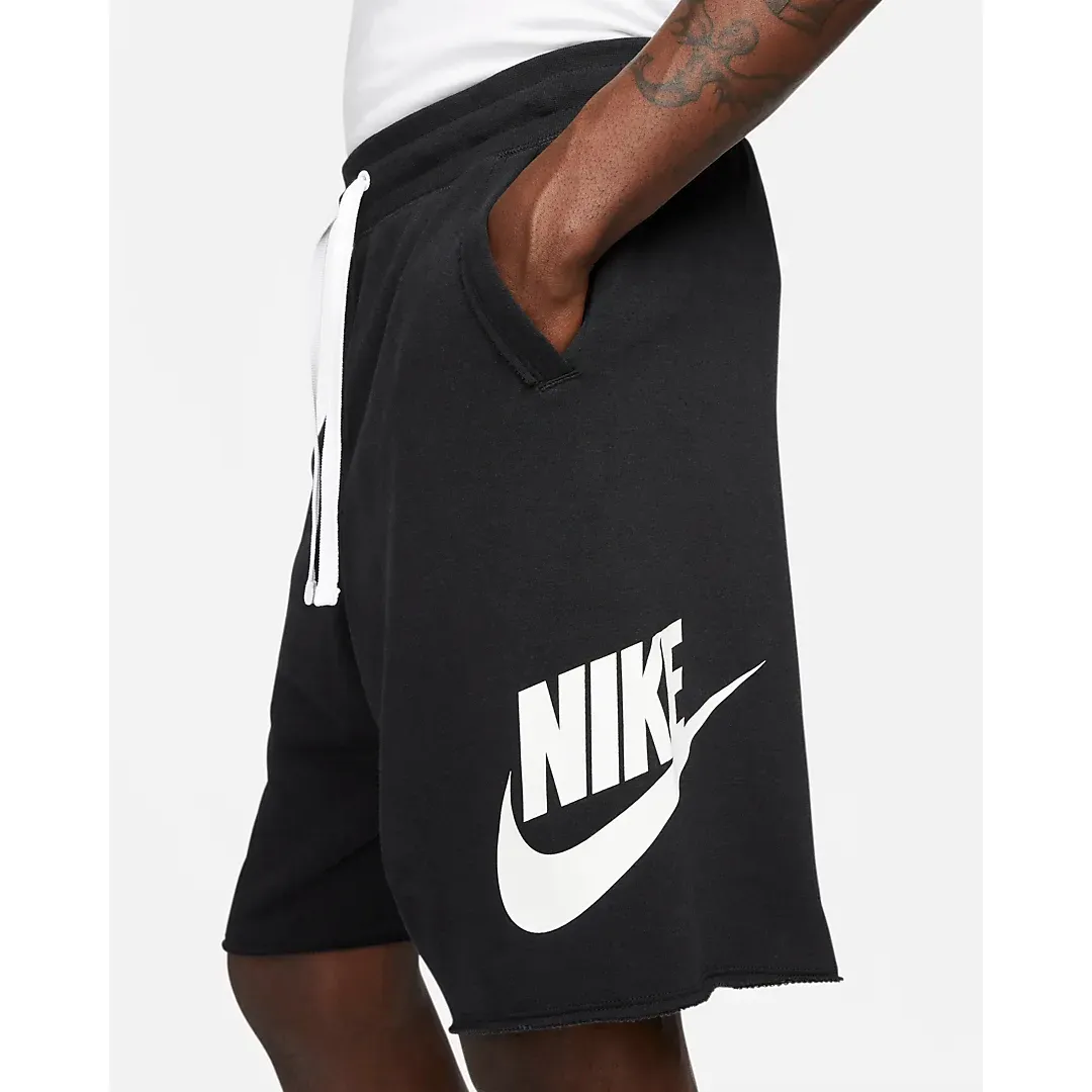 Nike Men's Club Alumni French Terry Shorts - Black / White