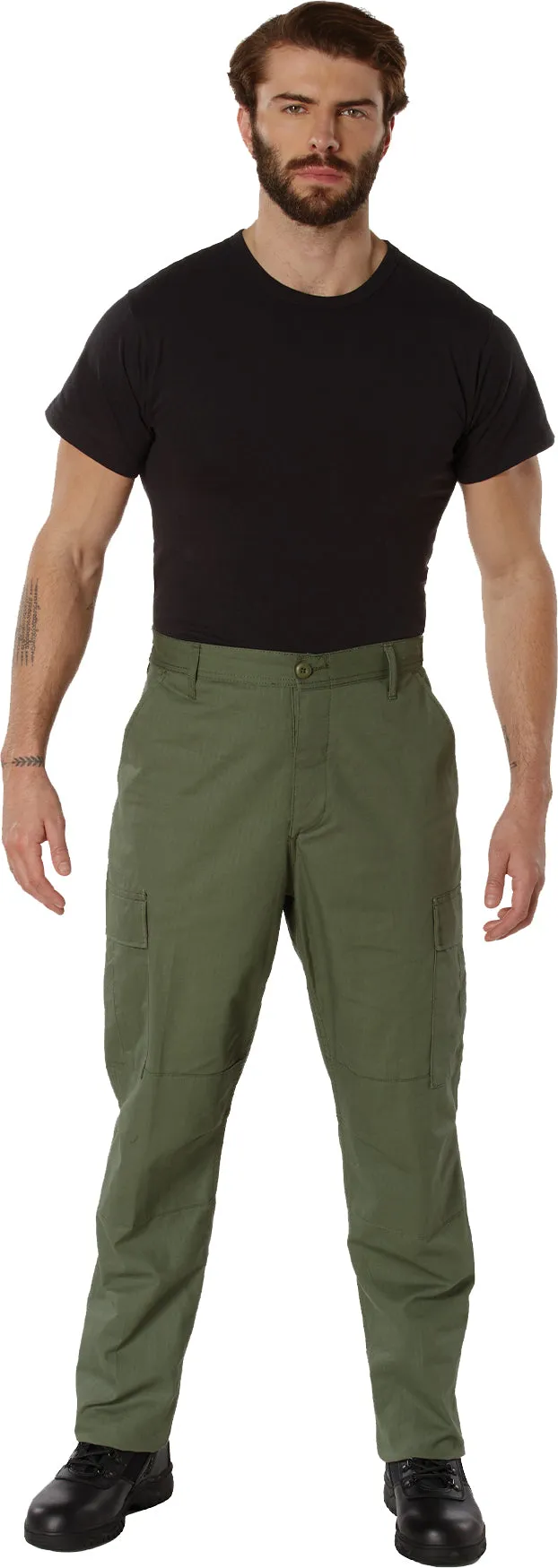 Olive Drab - Military BDU Pants - 100% Cotton Lightweight Ripstop Summer Weight