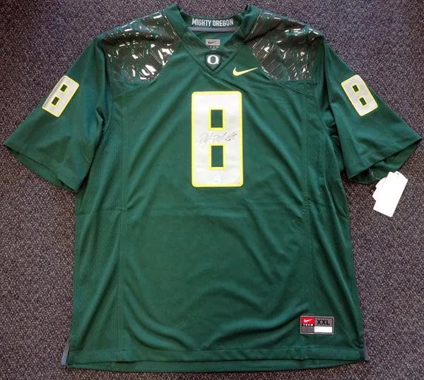 Oregon Ducks Marcus Mariota Autographed Green Nike Jersey Size XXL MM Holo Stock #87171