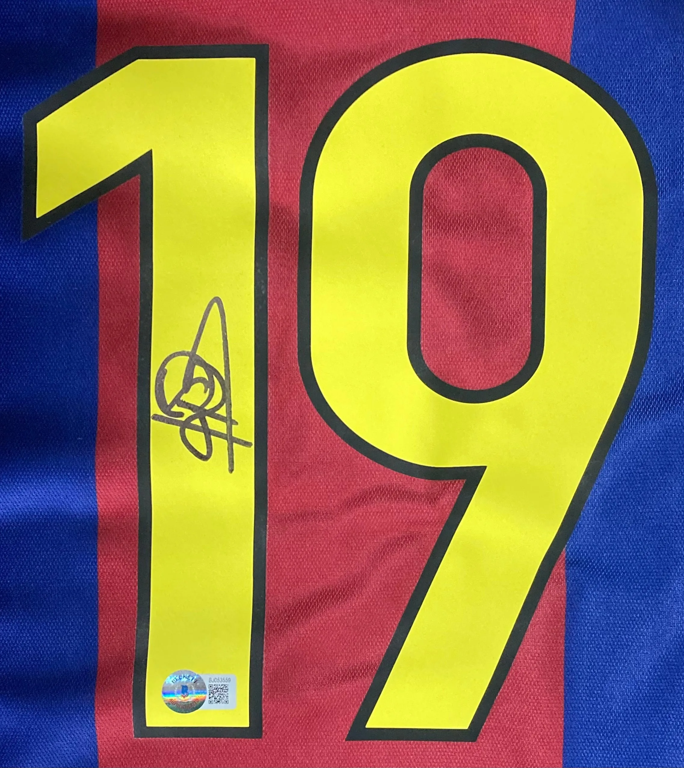 Patrick Kluivert Signed Barcelona FC Nike Soccer LG Jersey BAS