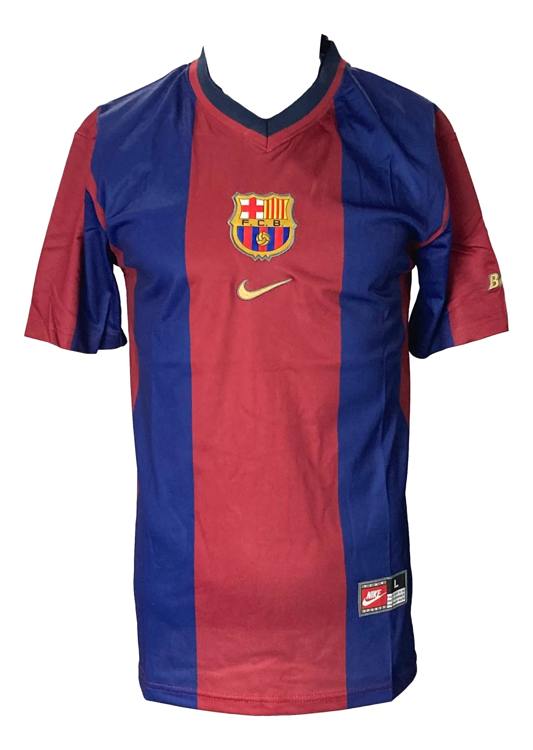 Patrick Kluivert Signed Barcelona FC Nike Soccer LG Jersey BAS