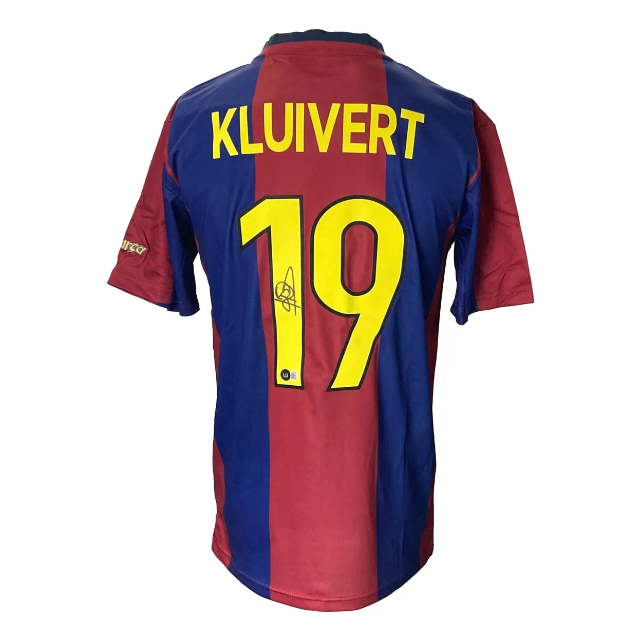 Patrick Kluivert Signed Barcelona FC Nike Soccer LG Jersey BAS