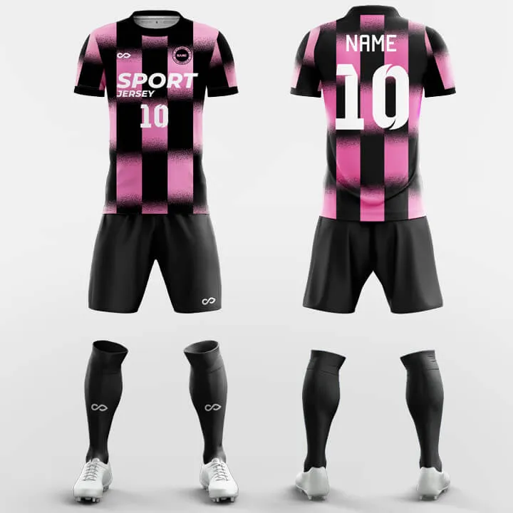 Pink Check-Custom Soccer Jerseys Kit Sublimated Design