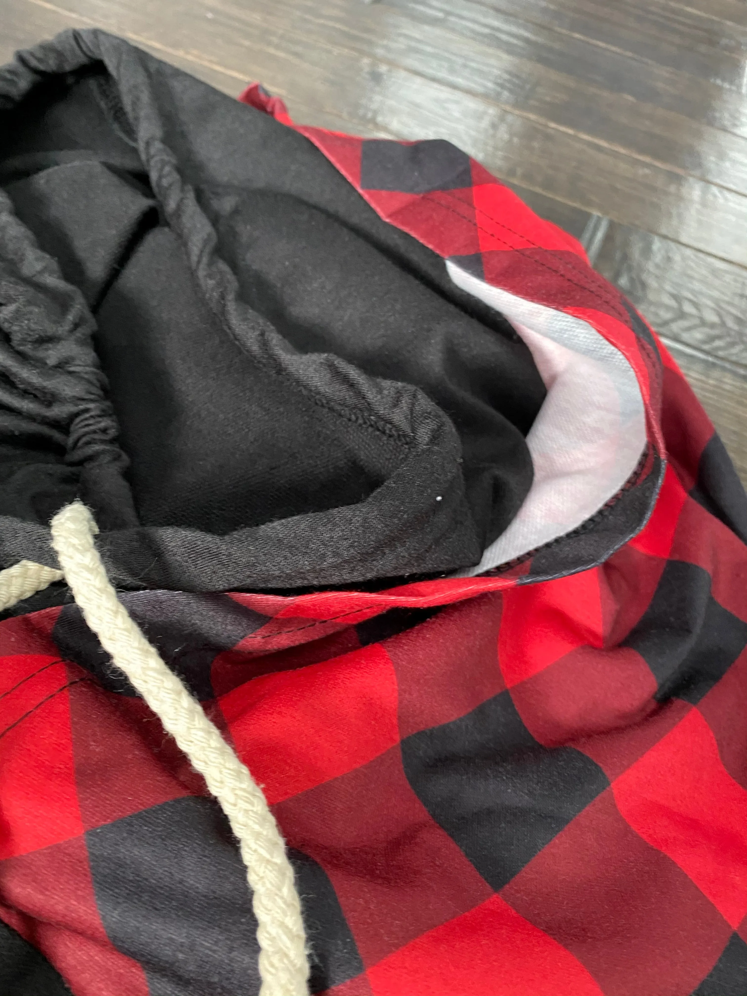 Plaid detail zipper hoodie