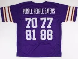 Purple People Eaters Minnesota Vikings Throwback Football Jersey