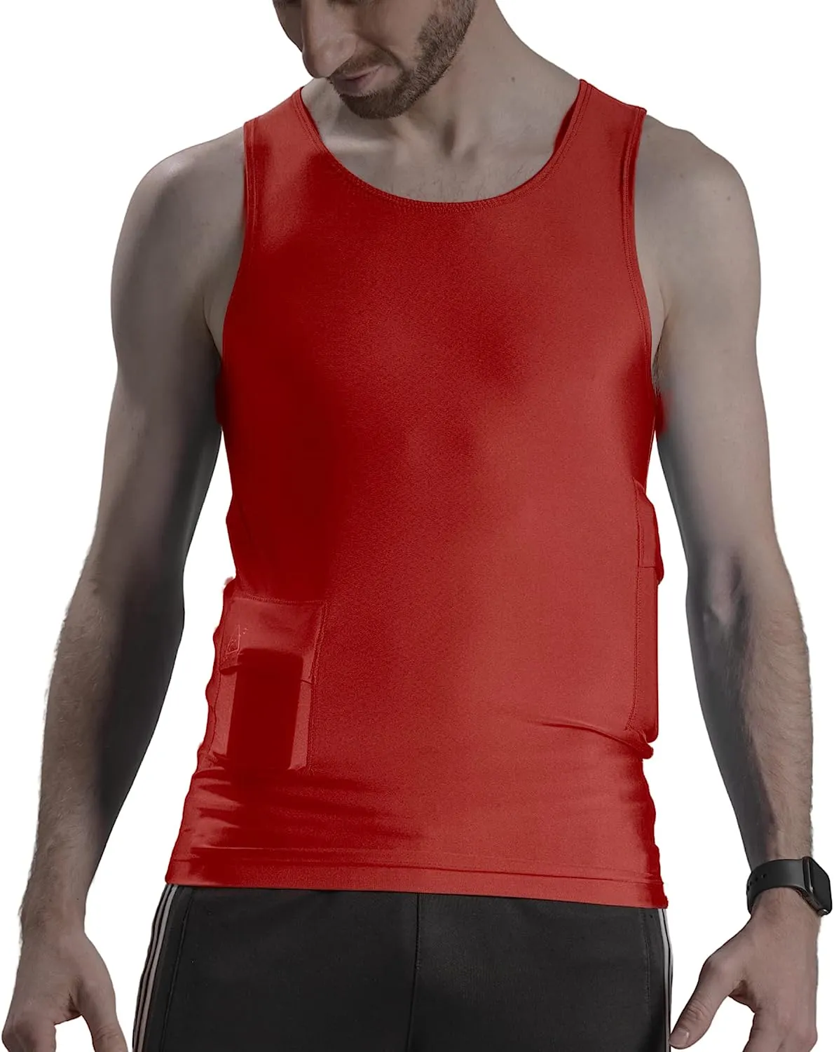 RevelWear Scoop Neck Tank Top for Men with Insulin Pump Holder