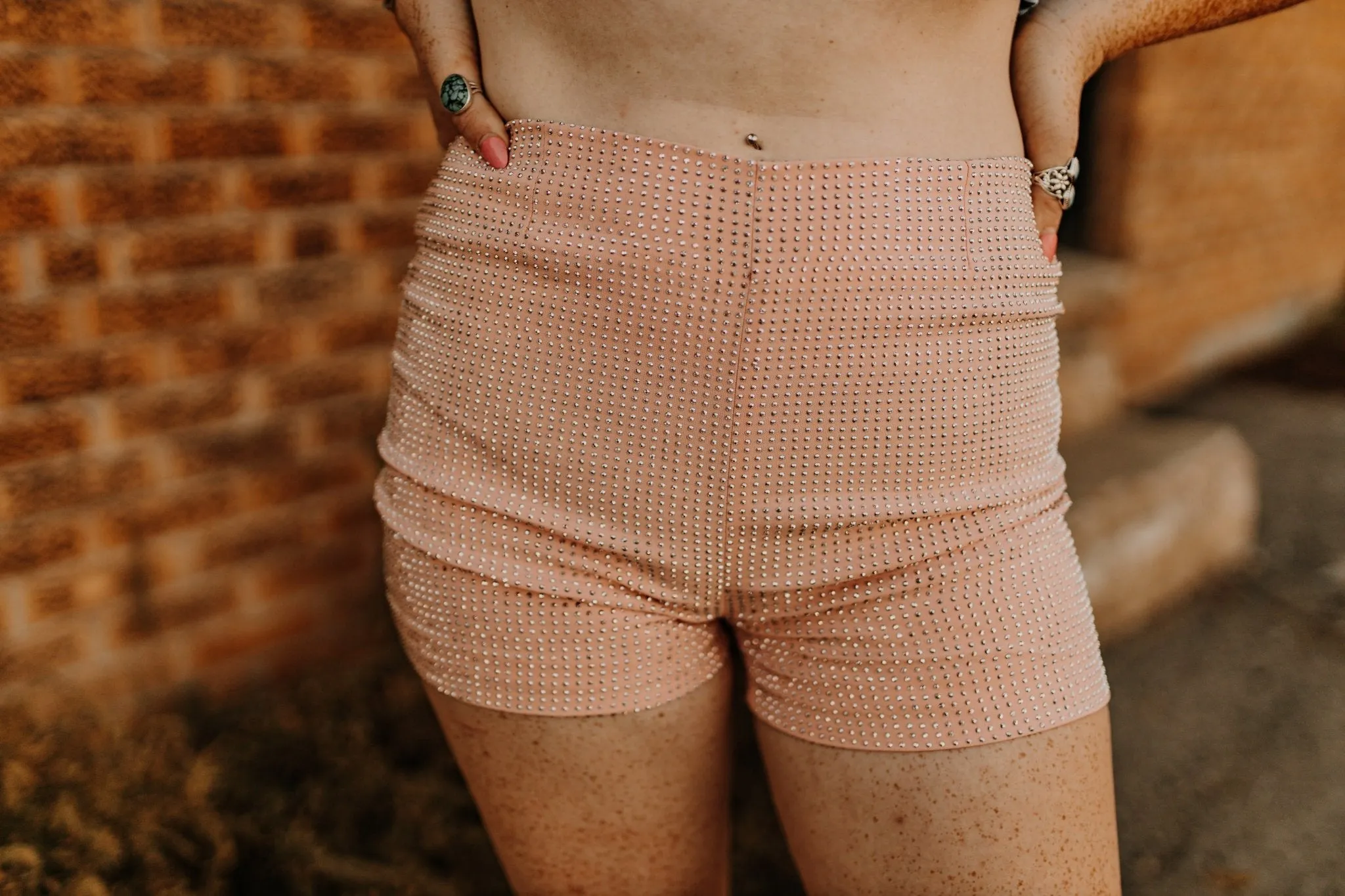 Rhinestone Studded Rodeo Shorts