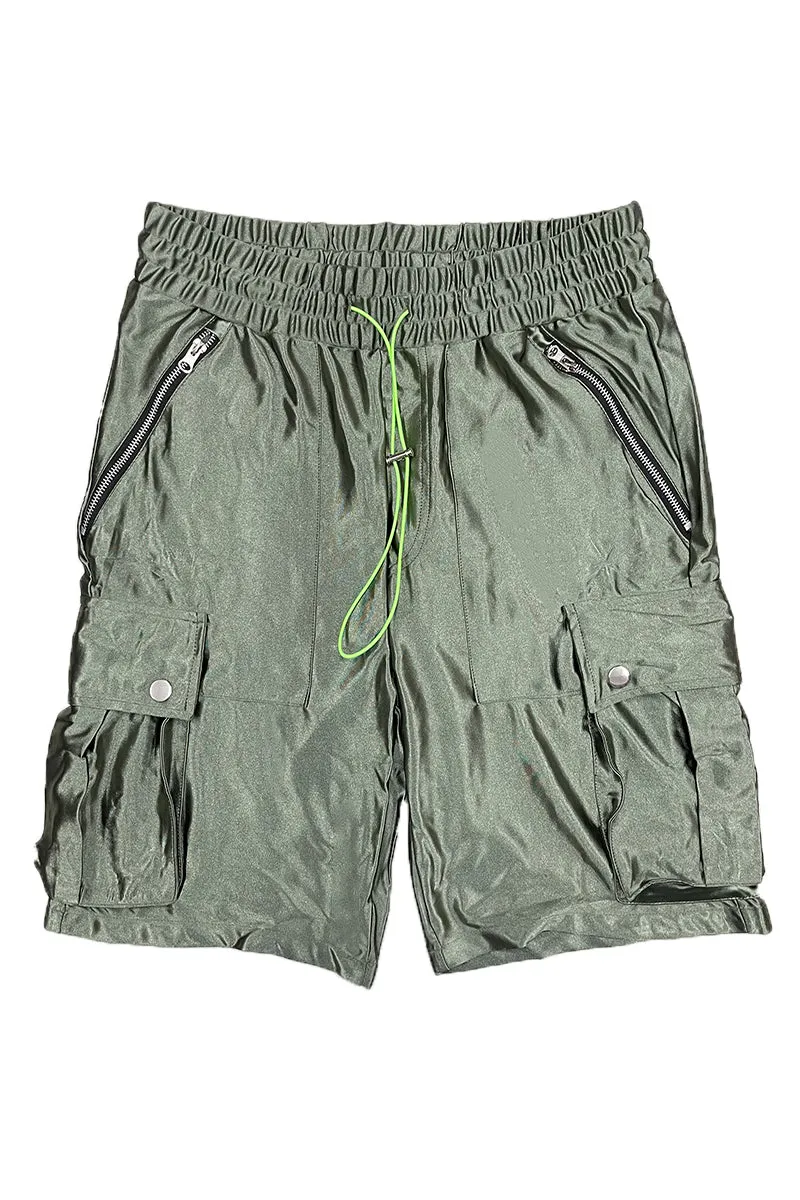 Satin Cargo Shorts