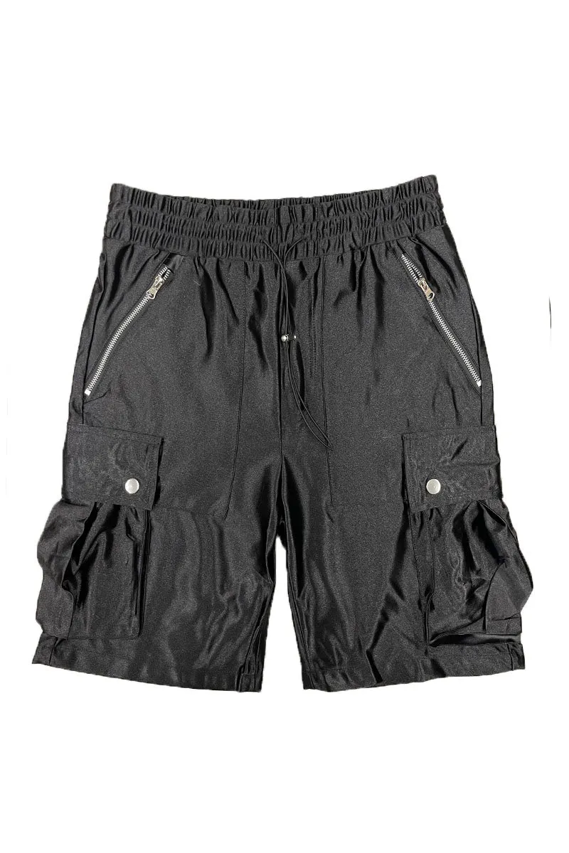 Satin Cargo Shorts