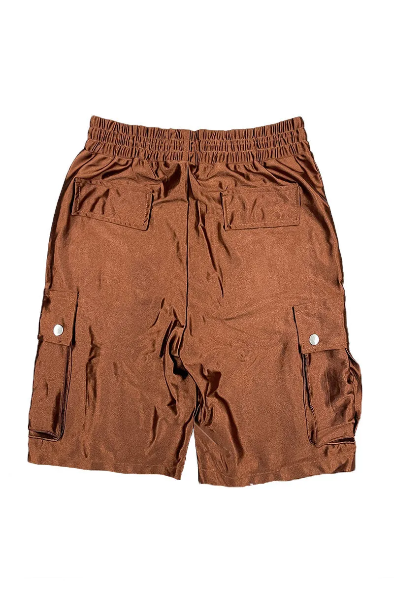 Satin Cargo Shorts