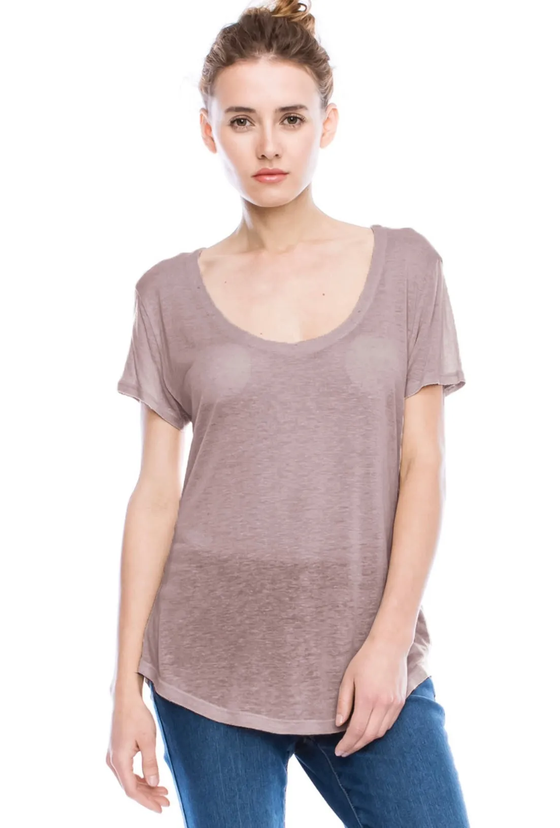 Scoop neck tee