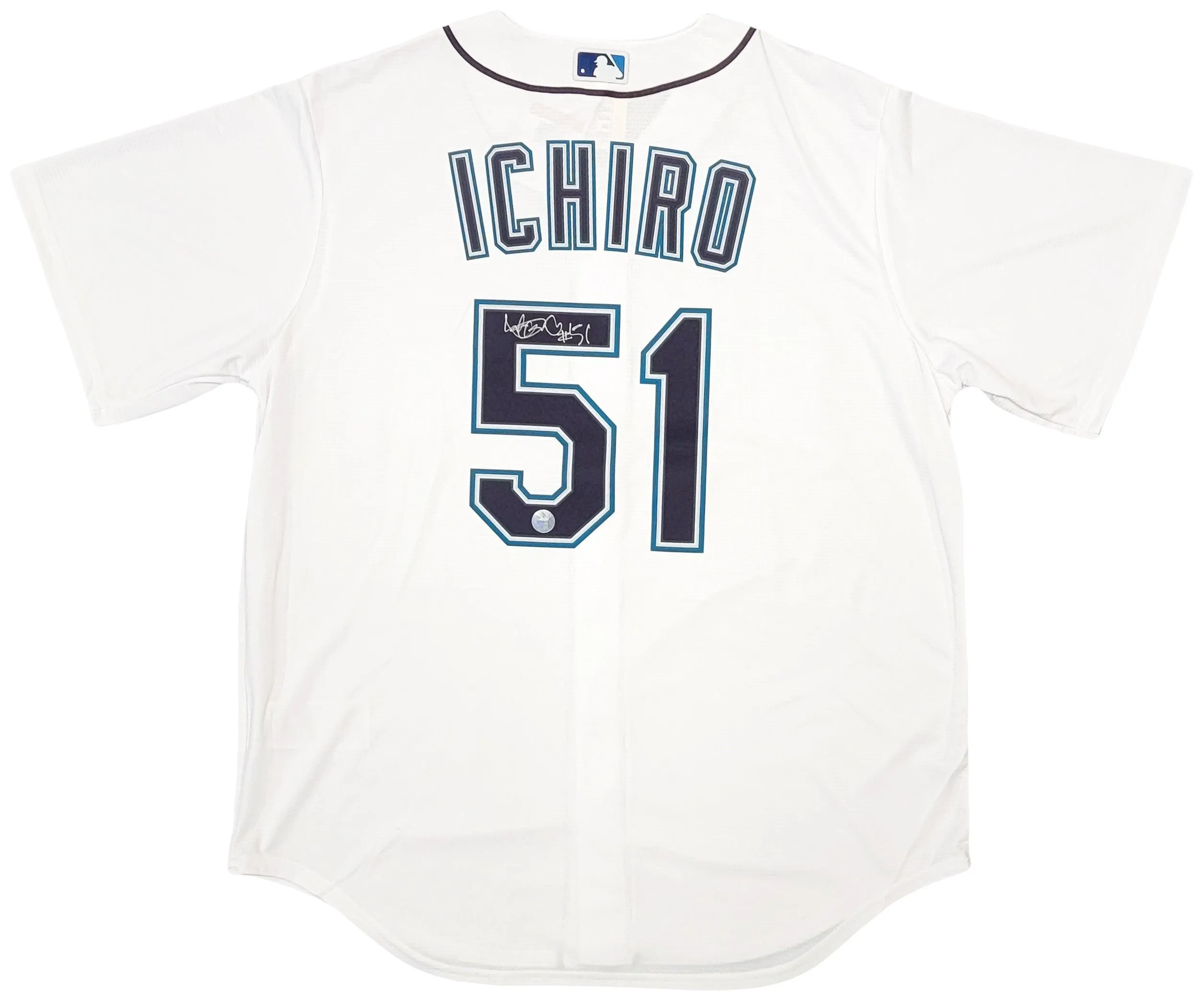 Seattle Mariners Ichiro Suzuki Autographed White Nike Jersey Size L "#51" IS Holo Stock #209041