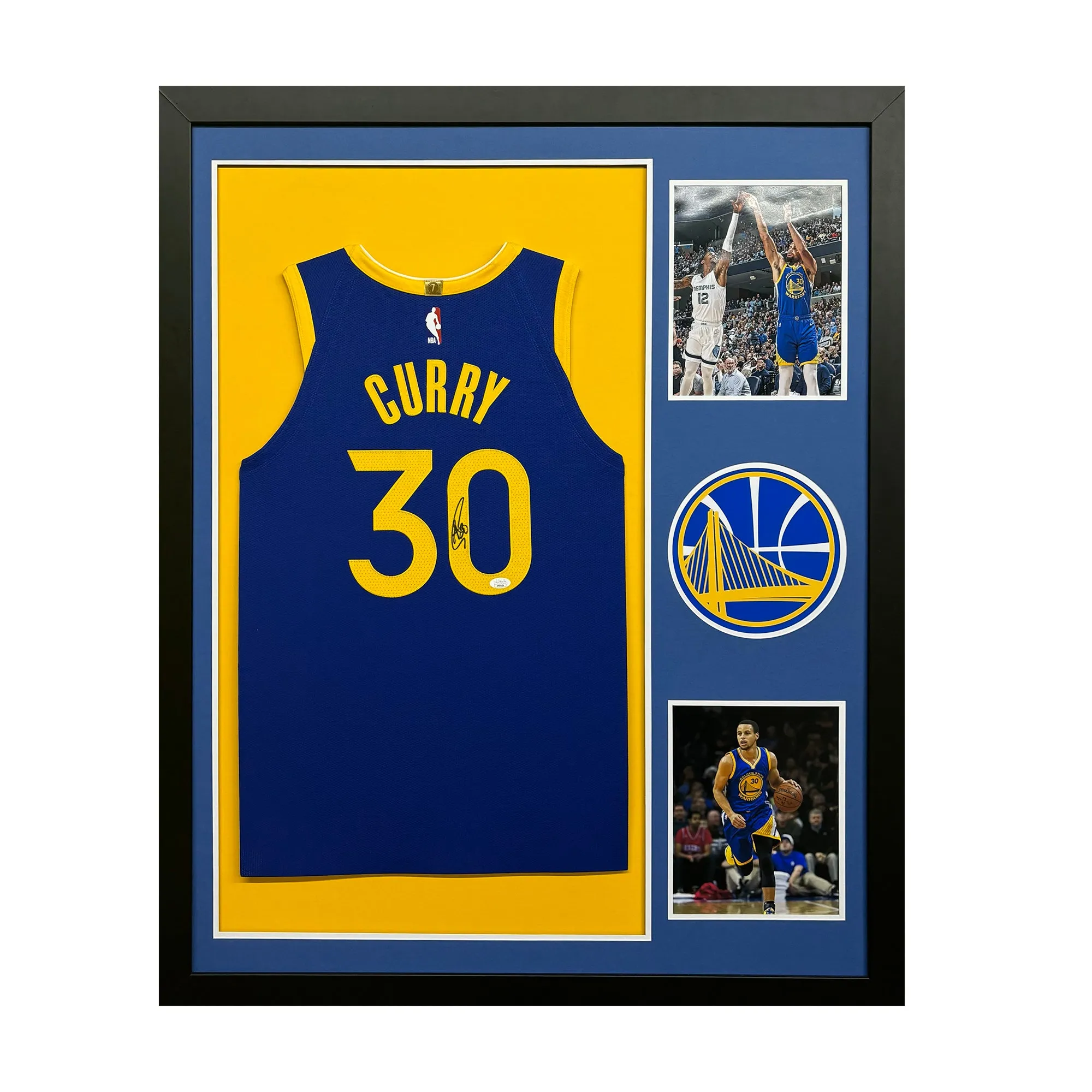 Steph Curry Signed Golden State Warriors Authentic Nike Vertical Custom Framed NBA Jersey