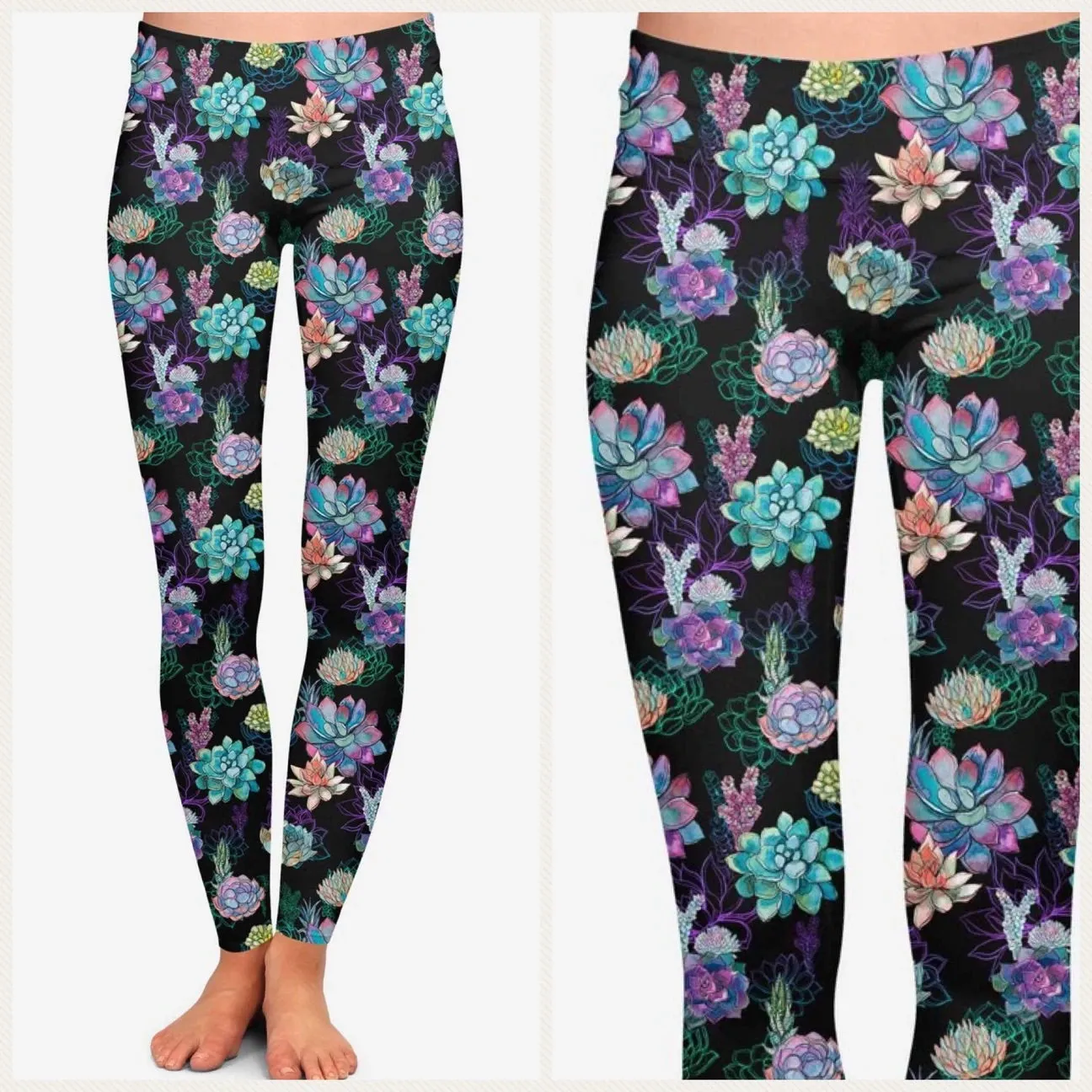 Succulents leggings