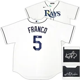 Tampa Bay Rays Wander Franco Autographed White Nike Jersey Size XL "El Patron" JSA Stock #218681