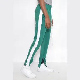 Teal & White Slim Fit Track Pants