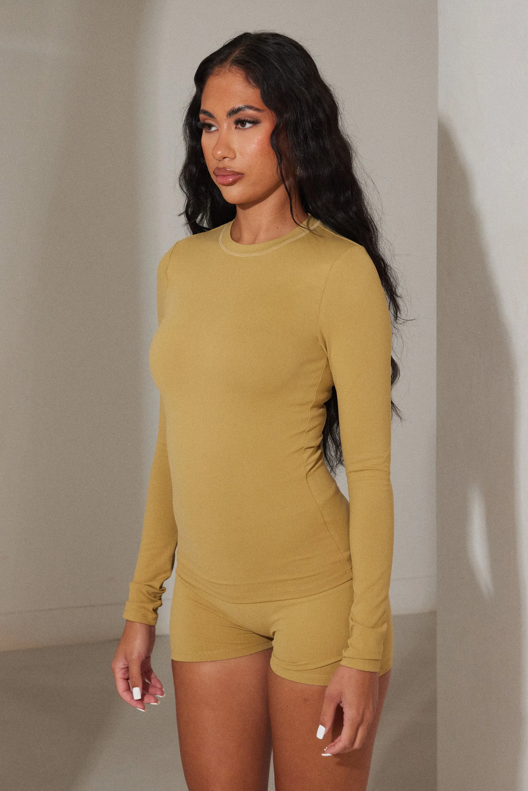 The Sculpt long sleeve tee - Khaki